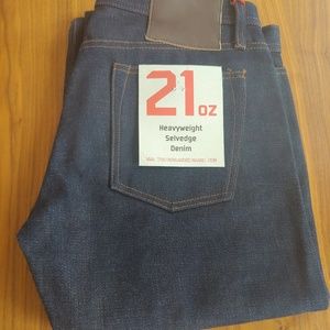 Unbranded Brand UB221 21 oz Selvedge 34 Slim Jeans